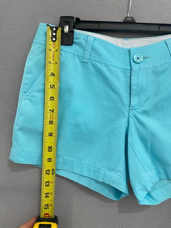 Lilly Pulitzer Aqua Cotton Shorts Size 4 Classic Preppy Summer Casual - Picture 3 of 7